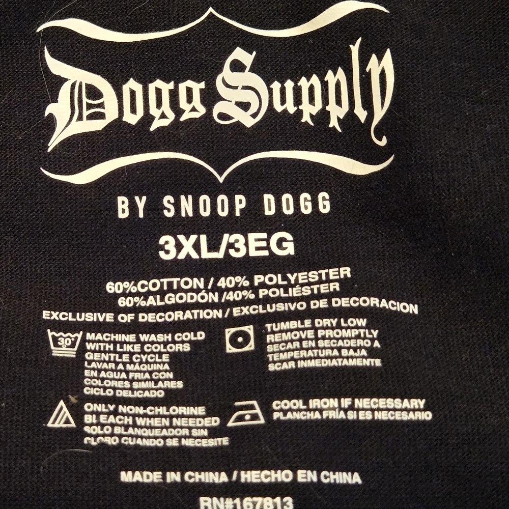 Snoop Dogg black t shirt gold blue red mens size 3X brand new with tags - Picture 6 of 7